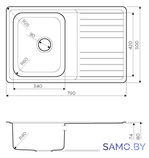Кухонная мойка Omoikiri Sagami 79-IN - Изображение №2 — Интернет-магазин samo.by