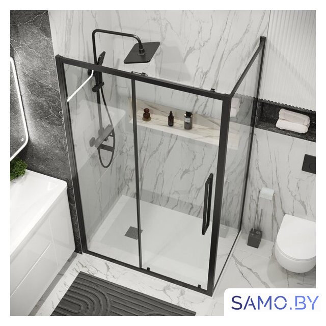 Душевой уголок Grossman Cosmo 140x90x195 120.K33.02.1490.21.00 (черный матовый/стекло прозрачное) - Изображение №9 — Интернет-магазин samo.by