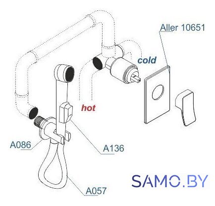 Комплект смесителей Wasserkraft A106157 - Изображение №3 — Интернет-магазин samo.by