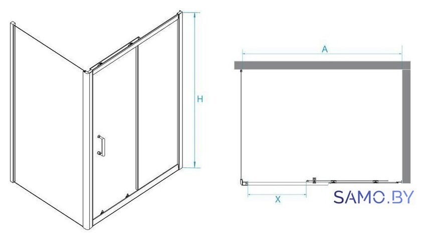 Душевой уголок RGW PA-74B 410874160-14 160x100 (черный/прозрачное стекло) - Изображение №2 — Интернет-магазин samo.by
