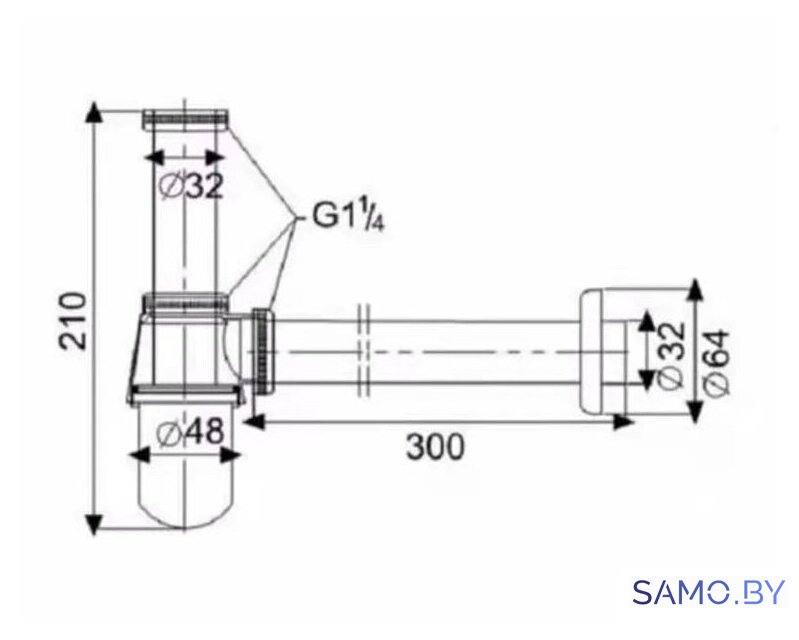 Сифон SantiLine SL-113 - Изображение №2 — Интернет-магазин samo.by