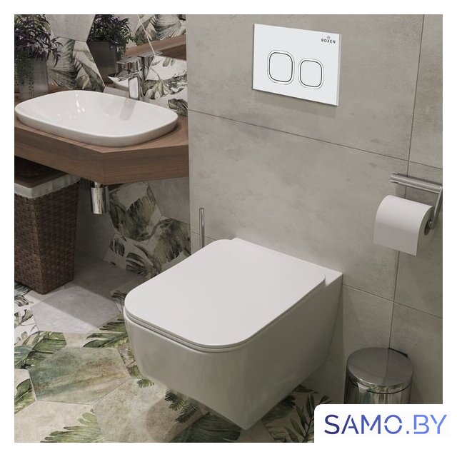 Унитаз подвесной Roxen Boro в комплекте с инсталляцией StounFix Dual Fresh 6 в 1 540025 (кнопка: белый глянец) - Изображение №8 — Интернет-магазин samo.by