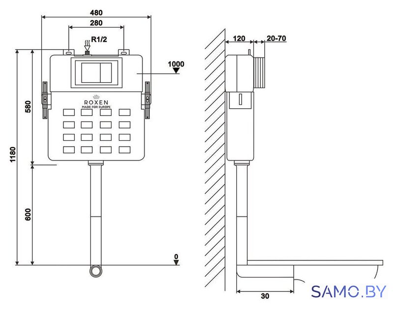 Инсталляция для унитаза Roxen Attach 914491 - Изображение №2 — Интернет-магазин samo.by