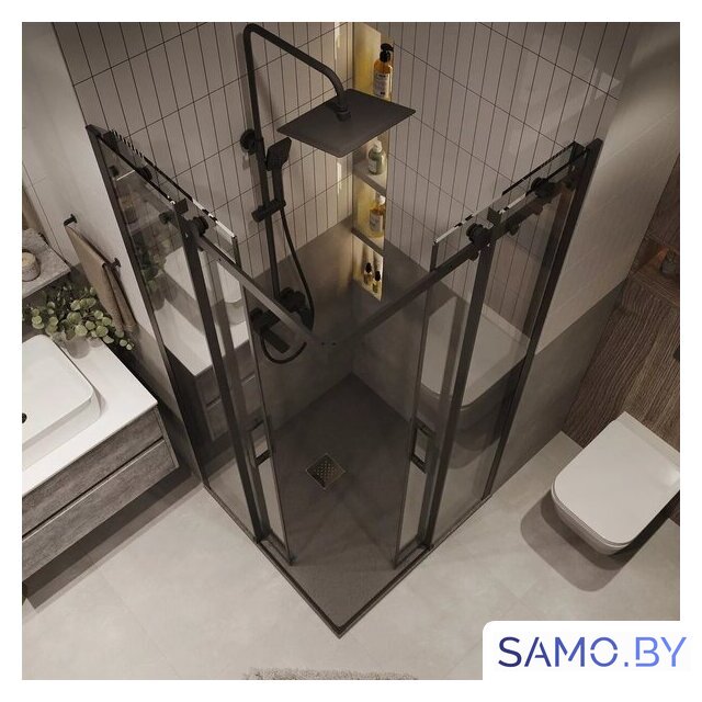 Душевой уголок Grossman Classic 100x100x195 300.K33.04.1010.21.00 (черный матовый/прозрачное стекло) - Изображение №20 — Интернет-магазин samo.by
