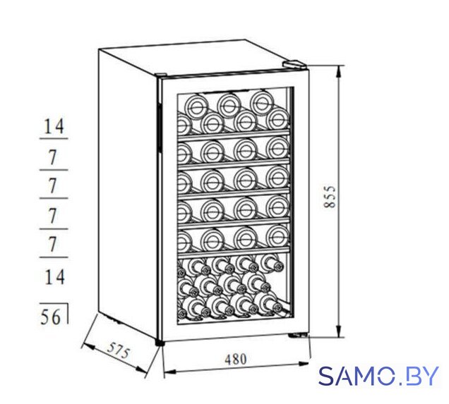 Винный шкаф MAUNFELD MFWC-124S56 - Изображение №2 — Интернет-магазин samo.by