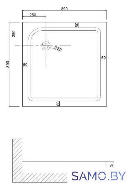 Душевой уголок Niagara Nova NG-6808-08 BLACK 90x90 - Изображение №4 — Интернет-магазин samo.by