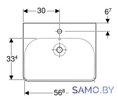 Умывальник Geberit Smyle Square 500.229.01.1 - Изображение №2 — Интернет-магазин samo.by