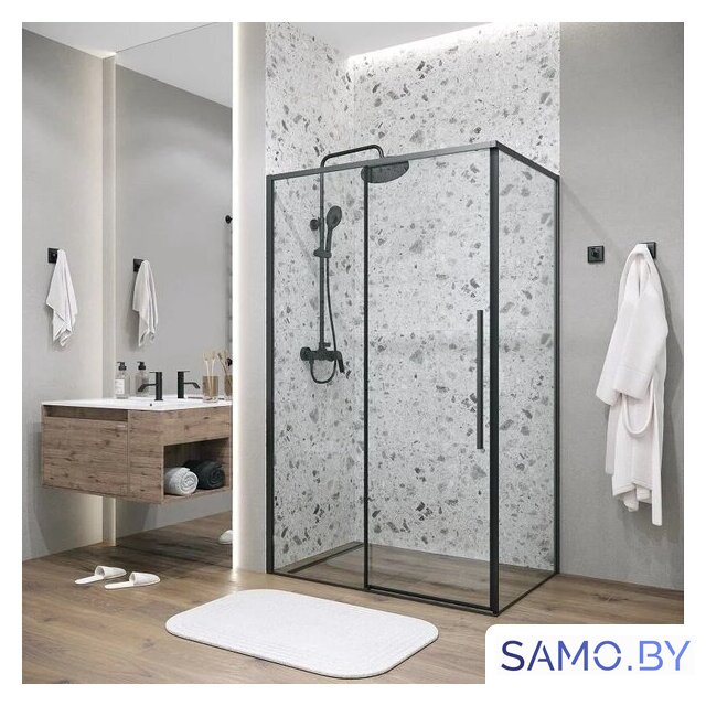Душевой уголок Grossman Galaxy 100x80x195 120.K33.01.1080.21.00 (черный матовый/прозрачное стекло) - Изображение №6 — Интернет-магазин samo.by
