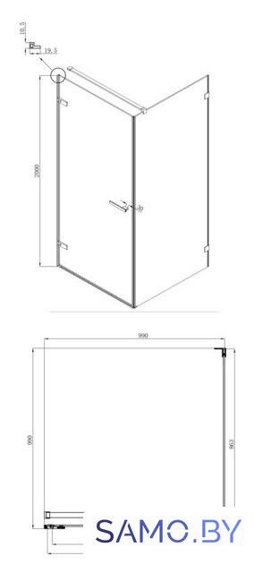 Душевой уголок Ambassador Set 10011102L-ST6 - Изображение №5 — Интернет-магазин samo.by