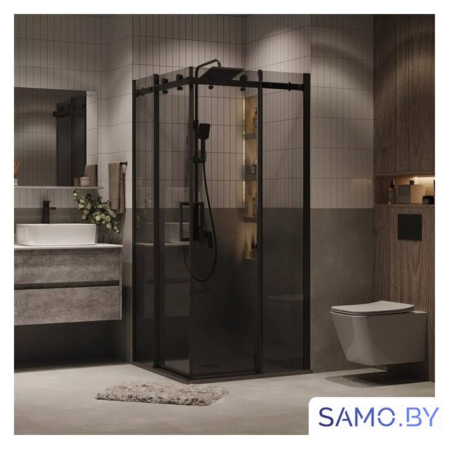 Душевой уголок Grossman Classic 100x100x195 300.K33.04.1010.21.10 (черный матовый/тонированное стекло) - Изображение №17 — Интернет-магазин samo.by