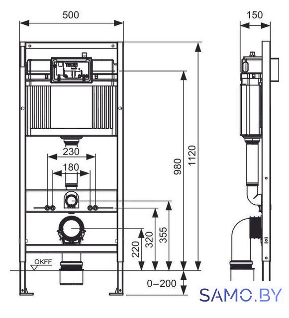 Инсталляция для унитаза Tece 9.400.414 - Изображение №2 — Интернет-магазин samo.by