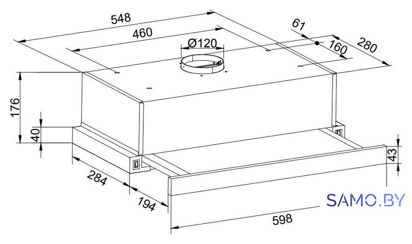 Кухонная вытяжка ZorG Slim 850 60 S (черный) - Изображение №9 — Интернет-магазин samo.by
