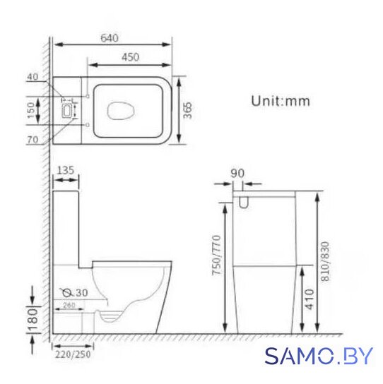 Унитаз напольный SantiLine SL-5017SM-BD - Изображение №2 — Интернет-магазин samo.by