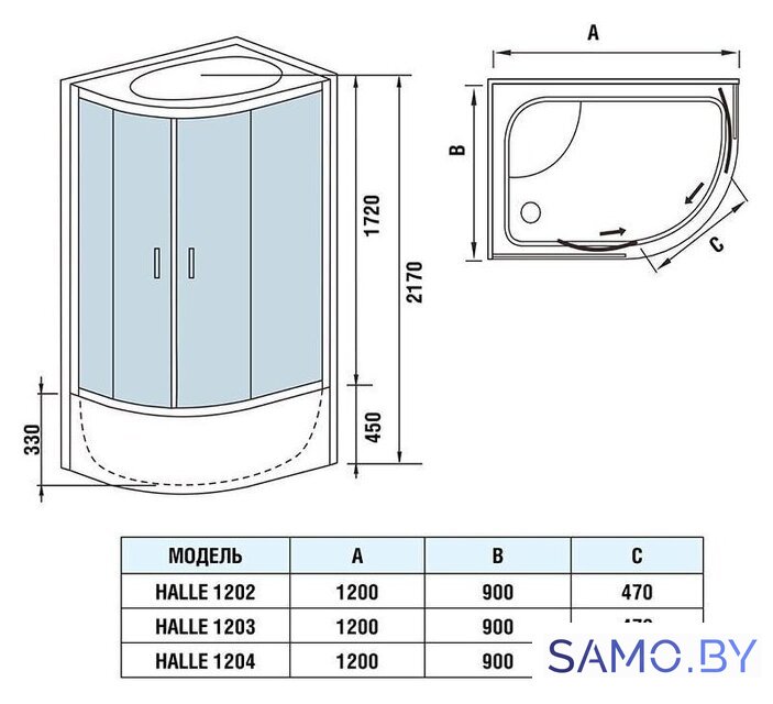 Душевая кабина WeltWasser WW500 Halle 1202 R - Изображение №12 — Интернет-магазин samo.by