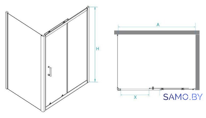 Душевой уголок RGW PA-74B 410874140-14 140x100 (черный/прозрачное стекло) - Изображение №2 — Интернет-магазин samo.by