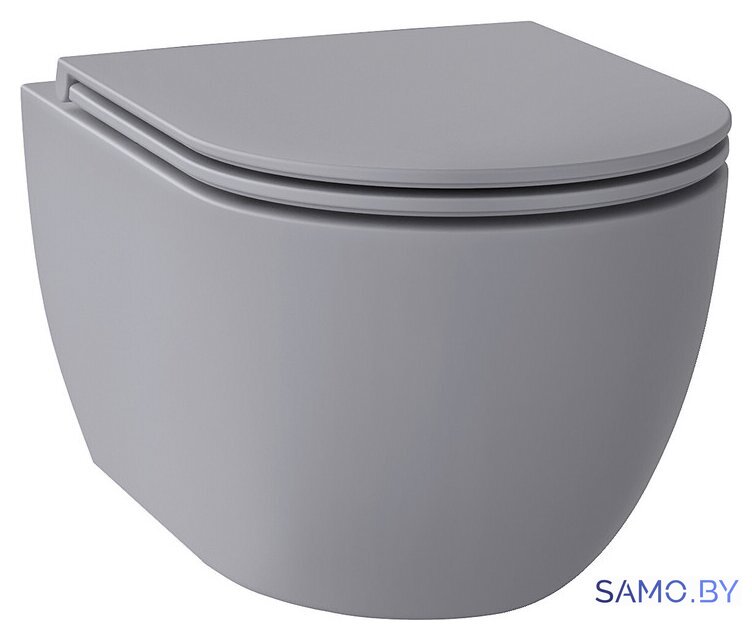Унитаз подвесной Wellsee Chalice Perfection RimFree 182610001 (чаша, пневмокрышка, матовый серый) - Изображение №1 — Интернет-магазин samo.by