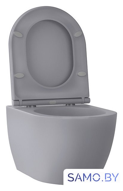 Унитаз подвесной Wellsee Chalice Perfection RimFree 182610001 (чаша, пневмокрышка, матовый серый) - Изображение №2 — Интернет-магазин samo.by