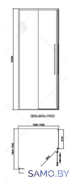 Душевой уголок RGW SV-31B 80x80 (черный/прозрачное стекло) - Изображение №2 — Интернет-магазин samo.by