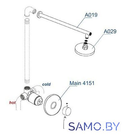 Душевая система  Wasserkraft A12429 - Изображение №3 — Интернет-магазин samo.by