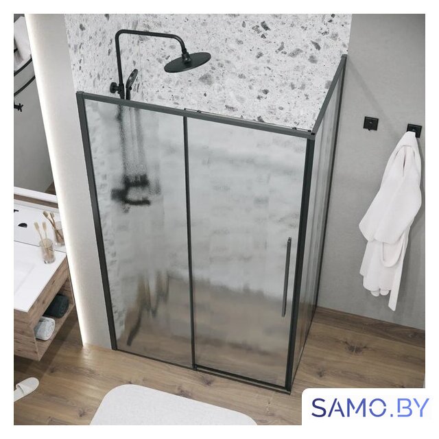 Душевой уголок Grossman Galaxy 130х100х195 120.K33.01.1310.21.02 (черный матовый/шиншилла стекло) - Изображение №8 — Интернет-магазин samo.by
