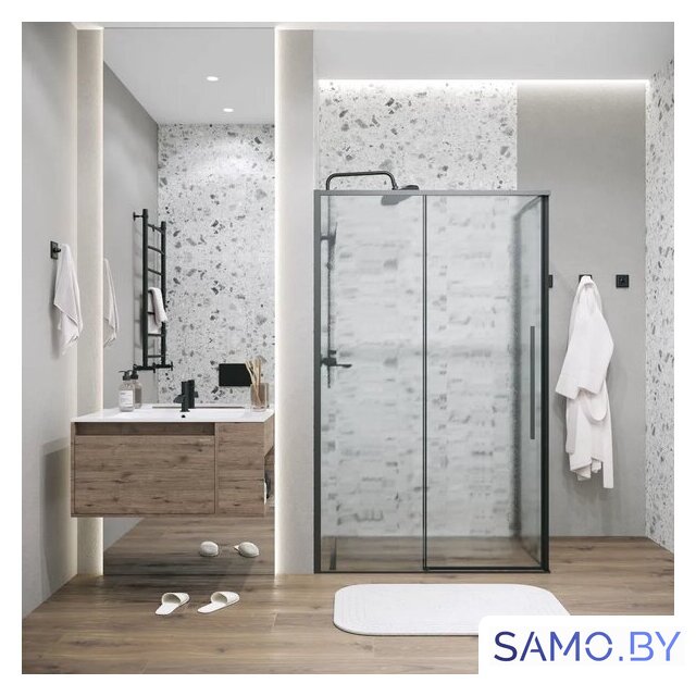 Душевой уголок Grossman Galaxy 130х100х195 120.K33.01.1310.21.02 (черный матовый/шиншилла стекло) - Изображение №7 — Интернет-магазин samo.by