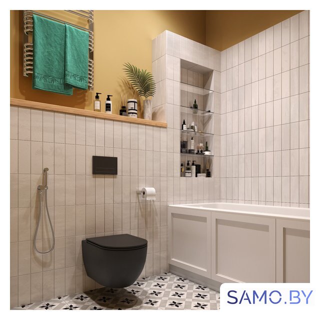 Унитаз подвесной Wellsee Chalice Perfection RimFree 182609001 (чаша, пневмокрышка, матовый черный) - Изображение №7 — Интернет-магазин samo.by