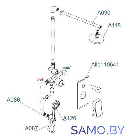 Душевая система  Wasserkraft A16190 - Изображение №7 — Интернет-магазин samo.by