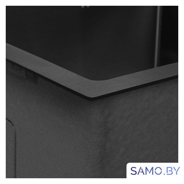 Кухонная мойка ARFEKA ECO AR 550*450 BLACK PVD NANO DECOR VOLCANIC ROCK - Изображение №7 — Интернет-магазин samo.by
