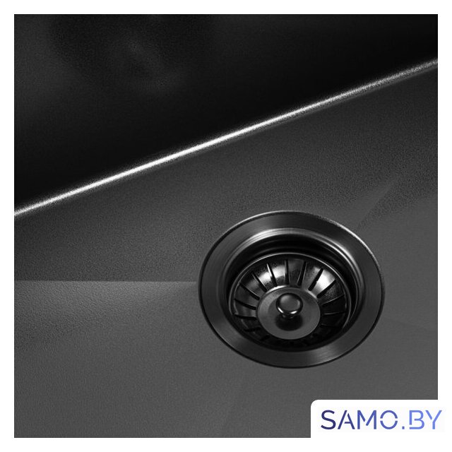 Кухонная мойка ARFEKA ECO AR 550*450 BLACK PVD NANO DECOR VOLCANIC ROCK - Изображение №5 — Интернет-магазин samo.by