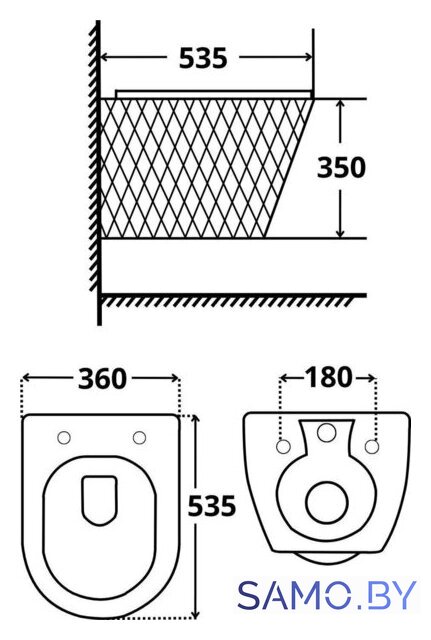 Унитаз подвесной Roxen Vine Tornado в комплекте с инсталляцией StounFix Dual Fresh 6 в 1 979015 (кнопка: черный матовый) - Изображение №4 — Интернет-магазин samo.by