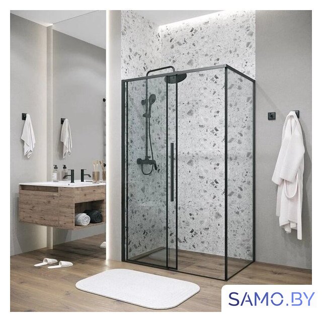 Душевой уголок Grossman Galaxy 100x90x195 120.K33.01.1090.21.00 (черный матовый/прозрачное стекло) - Изображение №8 — Интернет-магазин samo.by