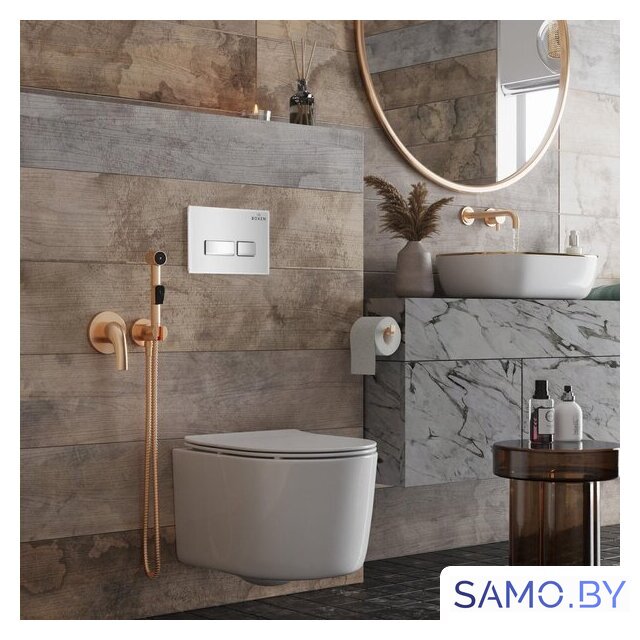 Унитаз подвесной Roxen Simple Compact в комплекте с инсталляцией StounFix Dual Fresh 6 в 1 964407 (кнопка: белое стекло) - Изображение №12 — Интернет-магазин samo.by