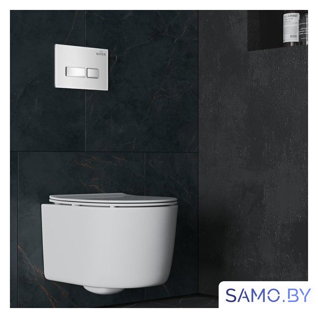 Унитаз подвесной Roxen Simple Compact в комплекте с инсталляцией StounFix Dual Fresh 6 в 1 964407 (кнопка: белое стекло) - Изображение №15 — Интернет-магазин samo.by