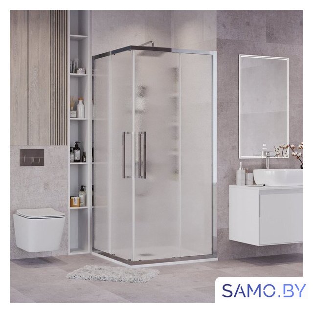 Душевой уголок Grossman Cosmo 90x90x195 300.K33.02.9090.10.02 (хром/шиншилла стекло) - Изображение №7 — Интернет-магазин samo.by