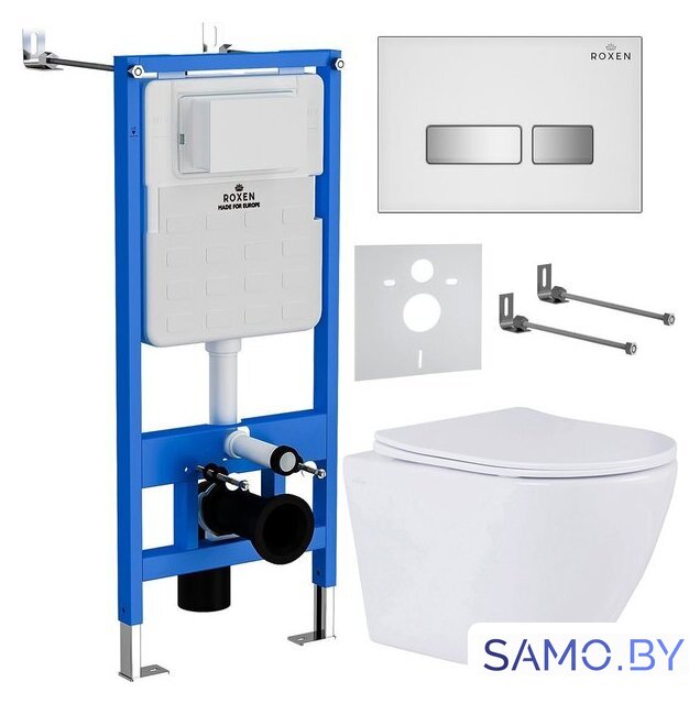 Унитаз подвесной Roxen Antares One Rimless 6 в 1 StounFix Dual Fresh 633220 (белое стекло) - Изображение №1 — Интернет-магазин samo.by