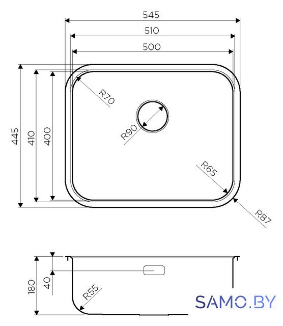 Кухонная мойка Omoikiri Omi 54-U/IF IN - Изображение №2 — Интернет-магазин samo.by