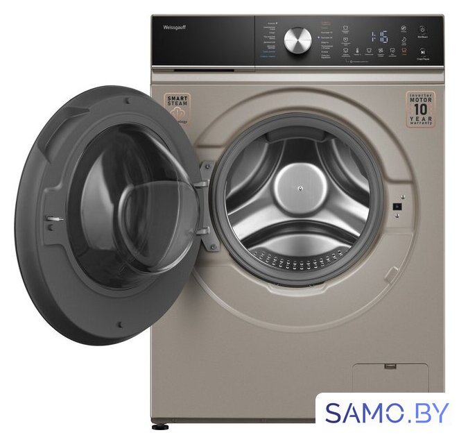 Стирально-сушильная машина Weissgauff WMD 61211 D Inverter Steam Champagne - Изображение №4 — Интернет-магазин samo.by