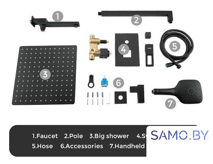 Душевая система  Gappo G7117-6 - Изображение №10 — Интернет-магазин samo.by