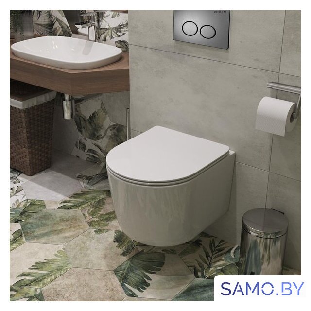 Унитаз подвесной Roxen Simple Compact в комплекте с инсталляцией StounFix Dual Fresh 6 в 1 963592 (кнопка: оружейная сталь) - Изображение №11 — Интернет-магазин samo.by