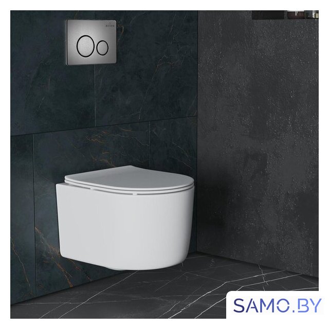 Унитаз подвесной Roxen Simple Compact в комплекте с инсталляцией StounFix Dual Fresh 6 в 1 963592 (кнопка: оружейная сталь) - Изображение №16 — Интернет-магазин samo.by