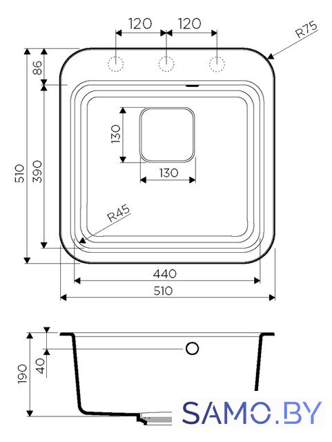 Кухонная мойка Omoikiri Tasogare 51-BL - Изображение №2 — Интернет-магазин samo.by