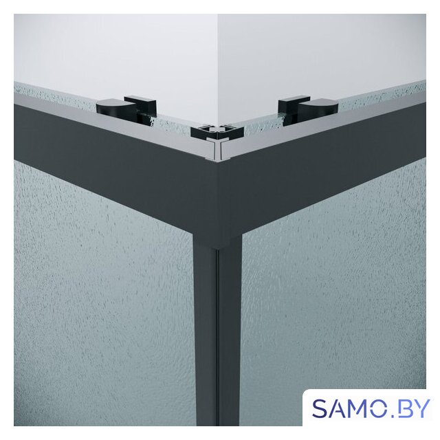 Душевой уголок Grossman Cosmo 90x90x195 300.K33.02.9090.21.02 (черный матовый/шиншилла стекло) - Изображение №4 — Интернет-магазин samo.by