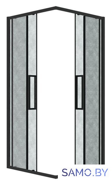 Душевой уголок Grossman Cosmo 90x90x195 300.K33.02.9090.21.02 (черный матовый/шиншилла стекло) - Изображение №2 — Интернет-магазин samo.by