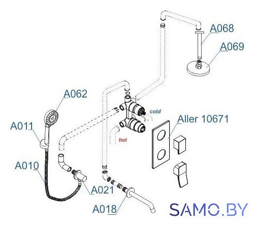 Душевая система  Wasserkraft A171668 - Изображение №6 — Интернет-магазин samo.by