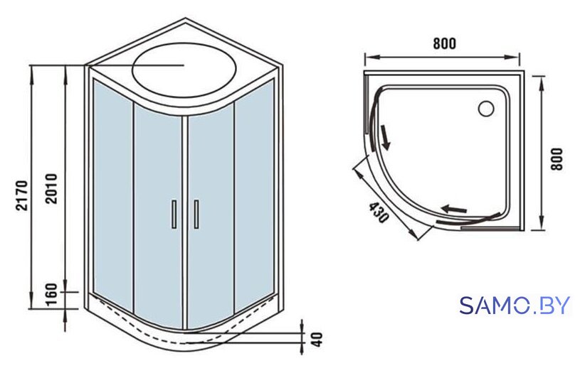 Душевая кабина WeltWasser WW500 Werra 802 - Изображение №16 — Интернет-магазин samo.by