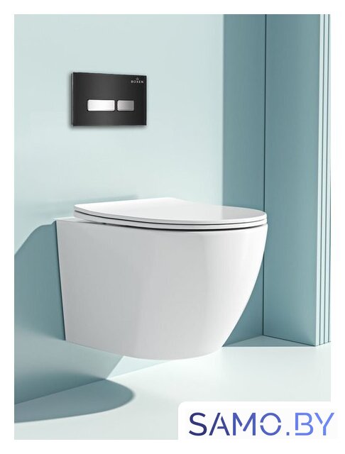 Унитаз подвесной Roxen Antares One Rimless 6 в 1 StounFix Dual Fresh 642915 (чёрное стекло) - Изображение №11 — Интернет-магазин samo.by