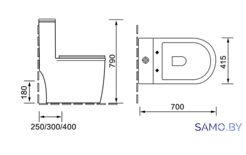 Унитаз напольный SantiLine SL-5019MB - Изображение №2 — Интернет-магазин samo.by
