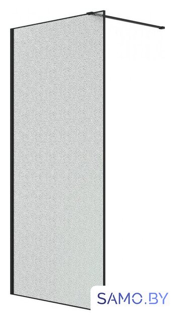 Душевая стенка Niagara Nova NG-781-12BLACK 120x200 (черный матовый/эффект битого стекла) - Изображение №1 — Интернет-магазин samo.by