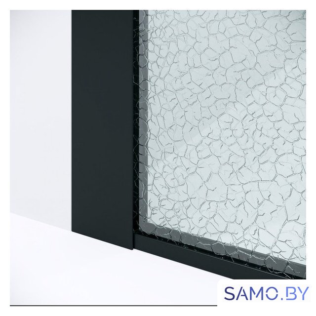 Душевая стенка Niagara Nova NG-781-12BLACK 120x200 (черный матовый/эффект битого стекла) - Изображение №3 — Интернет-магазин samo.by