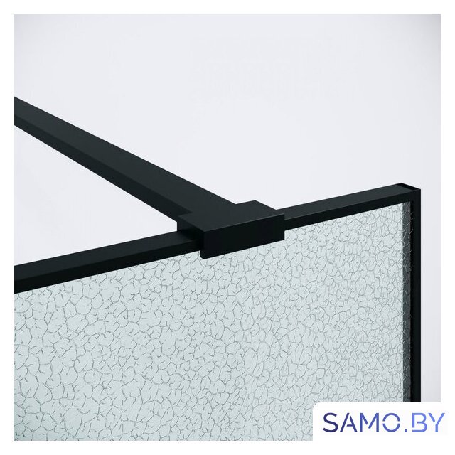 Душевая стенка Niagara Nova NG-781-12BLACK 120x200 (черный матовый/эффект битого стекла) - Изображение №2 — Интернет-магазин samo.by